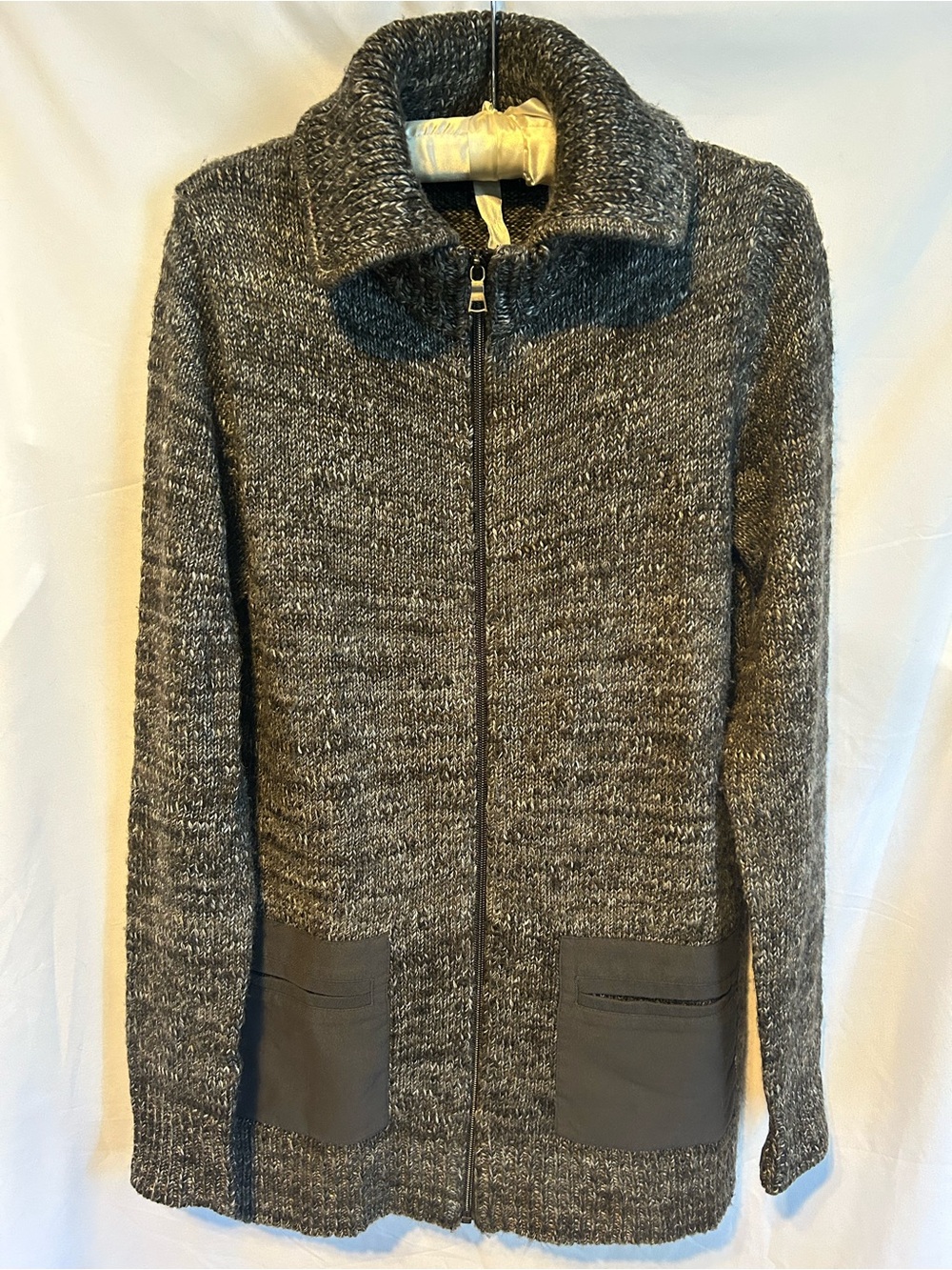 GAP Heathered Dark Gray Full-Zip Knit Cardigan